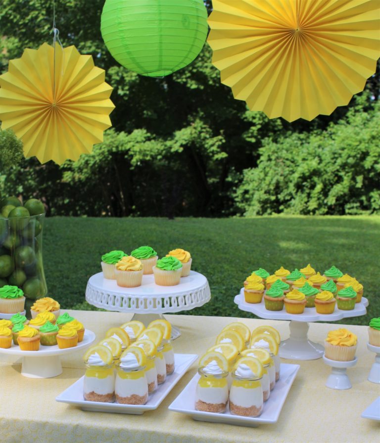 Yellow and Green Summer Party | Cupcakes and Paper Lanterns